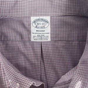 Brooks Brothers Mens Regent Purple Button Dress Shirt Size 16 1/2-33 Non Iron